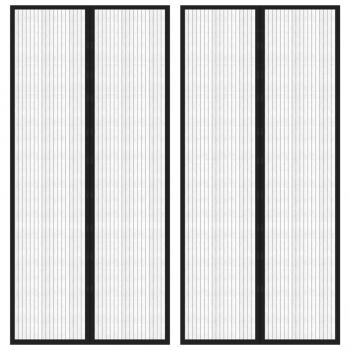 ARDEBO.de - Fliegengitter-Türvorhänge 2 Stk. Magnet Schwarz 220x110 cm