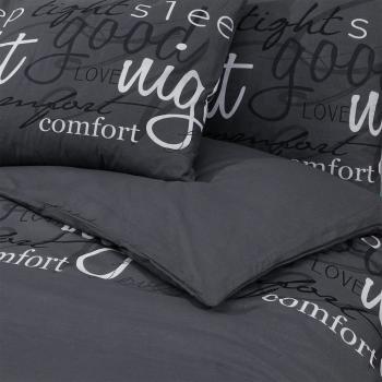 Bettwäsche-Set Schwarz 155x220 cm Baumwolle