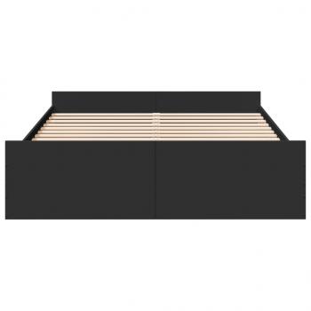 Bettgestell mit Schubladen Schwarz 150x200 cm Holzwerkstoff