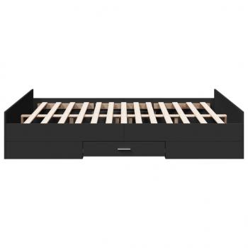 Bettgestell mit Schubladen Schwarz 150x200 cm Holzwerkstoff