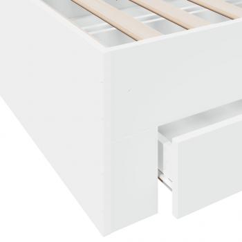 Bettgestell mit Schubladen Weiß 90x190 cm Holzwerkstoff
