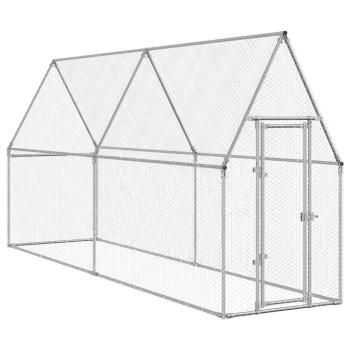 Hühnerkäfig Silbern 100x100x190 cm Verzinkter Stahl