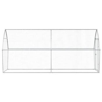 Hühnerkäfig Silbern 400x105x182 cm Verzinkter Stahl