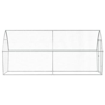 Hühnerkäfig Silbern 400x105x182 cm Verzinkter Stahl