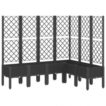 Pflanzkübel mit Rankgitter Schwarz 160x120x142 cm PP