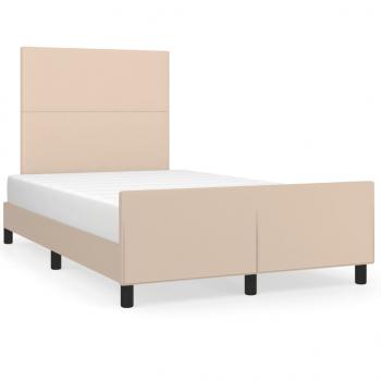 ARDEBO.de - Bettgestell mit Kopfteil Cappuccino-Braun 120x190 cm Kunstleder