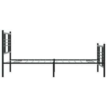 ARDEBO.de - Bettgestell mit Kopf- und Fußteil Metall Schwarz 90x190 cm