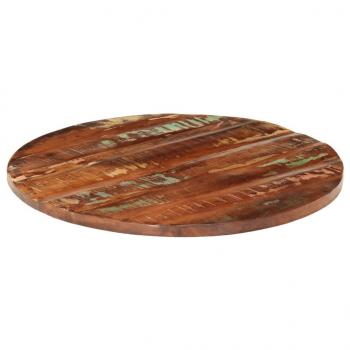 Tischplatte Ø 70x1,5 cm Rund Altholz Massiv