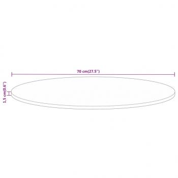 Tischplatte Ø 70x1,5 cm Rund Altholz Massiv