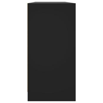 Bücherschrank mit Türen Schwarz 204x37x75 cm Holzwerkstoff