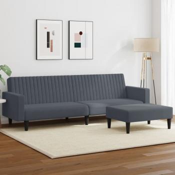 ARDEBO.de - 2-tlg. Sofagarnitur Dunkelgrau Samt