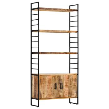 Bücherregal 4 Ebenen 80x30x180 cm Raues Mangoholz