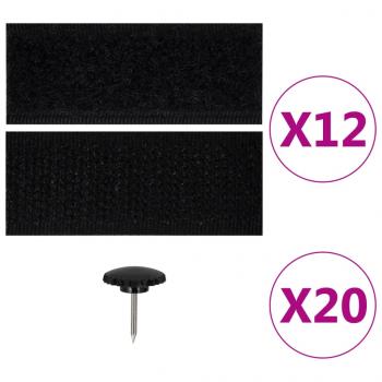 Fliegengitter-Türvorhänge 2 Stk. Magnet Schwarz 220x130 cm