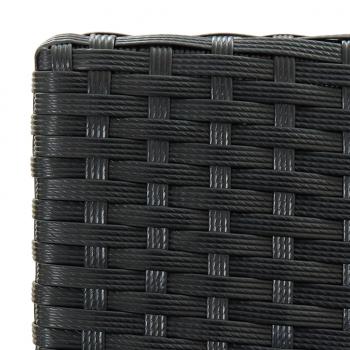 3-tlg. Gartenbar-Set mit Kissen Poly Rattan Schwarz