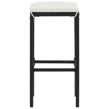 4-tlg. Gartenbar-Set mit Kissen Schwarz