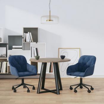 ARDEBO.de - Esszimmerstühle 2 Stk. Drehbar Blau Samt
