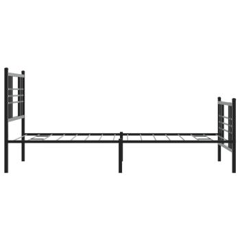 Bettgestell mit Kopf- und Fußteil Metall Schwarz 100x200 cm