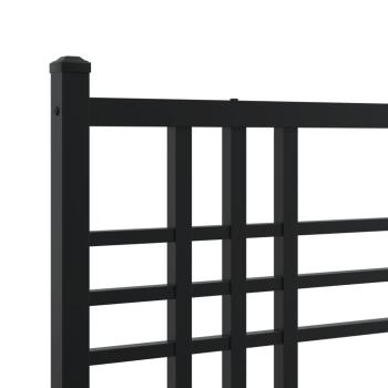 ARDEBO.de - Bettgestell mit Kopf- und Fußteil Metall Schwarz 200x200 cm