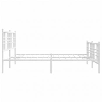 Bettgestell mit Kopf- und Fußteil Metall Weiß 183x213 cm
