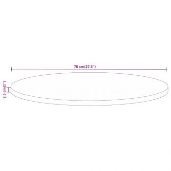 Tischplatte Ø 70x2,5 cm Rund Altholz Massiv