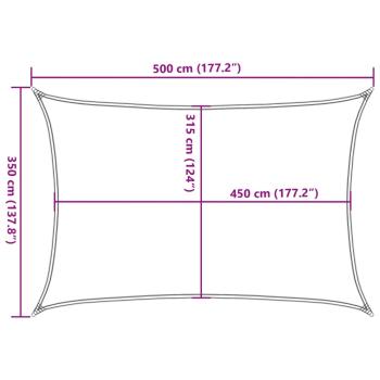 Sonnensegel 160 g/m² Creme 3,5x5 m HDPE   