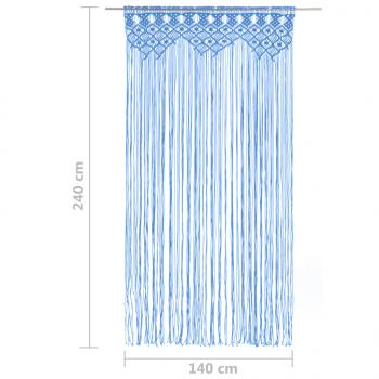 Makramee Vorhang Blau 140x240 cm Baumwolle