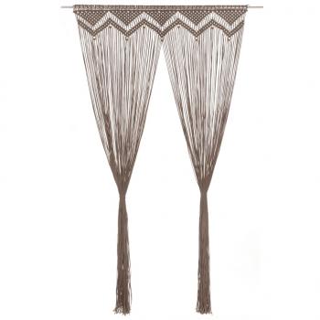 ARDEBO.de - Makramee Vorhang Taupe 140x240 cm Baumwolle