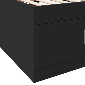 Tagesbett mit Schubladen Schwarz 75x190 cm Holzwerkstoff