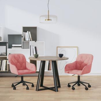 ARDEBO.de - Esszimmerstühle 2 Stk. Drehbar Rosa Samt