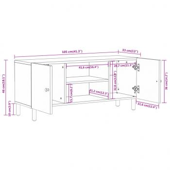 TV-Schrank 105x33x46 cm Massivholz Akazie