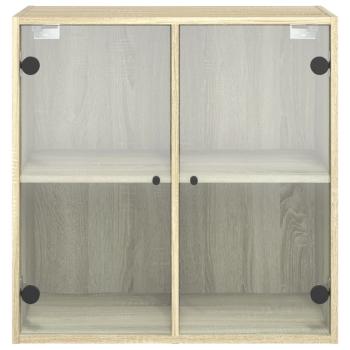 Wandschrank mit Glastüren Sonoma-Eiche 68x37x68,5 cm