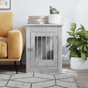 Hundekäfig im Möbelstil Betongrau 55x80x68 cm Holzwerkstoff