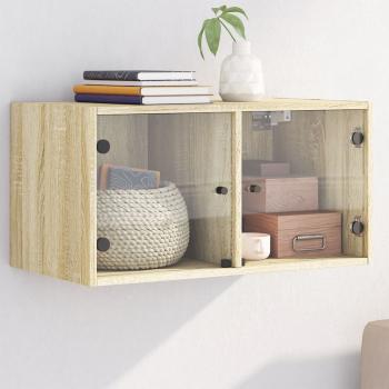 ARDEBO.de - Wandschrank mit Glastüren Sonoma-Eiche 68,5x37x35 cm