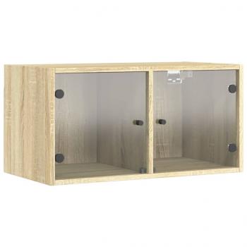 Wandschrank mit Glastüren Sonoma-Eiche 68,5x37x35 cm