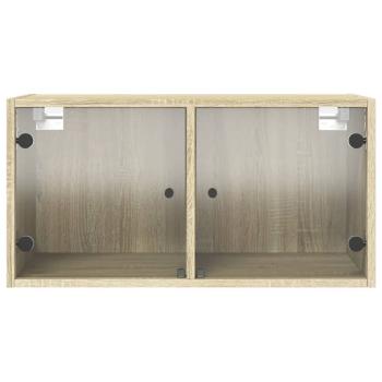 Wandschrank mit Glastüren Sonoma-Eiche 68,5x37x35 cm