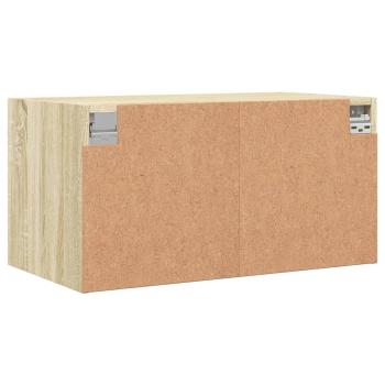 Wandschrank mit Glastüren Sonoma-Eiche 68,5x37x35 cm