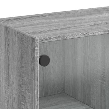 Bücherschrank mit Türen Grau Sonoma 136x37x142 cm Holzwerkstoff
