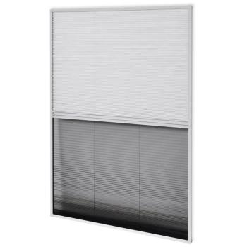 Insektenschutz-Plissee für Fenster Jalousie Aluminium 80x120 cm 
