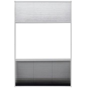 Insektenschutz-Plissee für Fenster Jalousie Aluminium 80x120 cm 