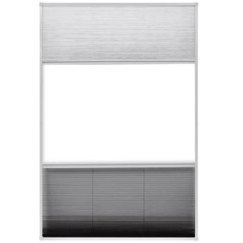 Insektenschutz-Plissee für Fenster Jalousie Aluminium 80x120 cm 