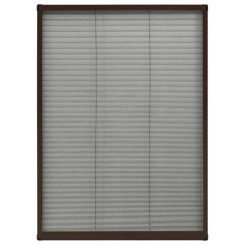Insektenschutz-Plissee für Fenster Aluminium Braun 80x120 cm