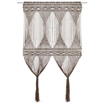 ARDEBO.de - Makramee Vorhang Taupe 140x240 cm Baumwolle