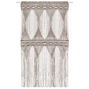 Makramee Vorhang Taupe 140x240 cm Baumwolle