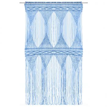 Makramee Vorhang Blau 140x240 cm Baumwolle