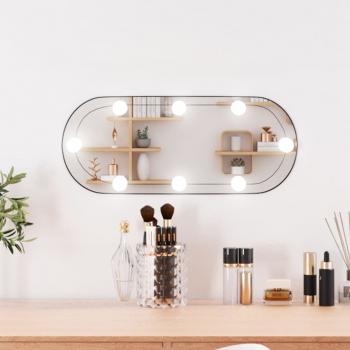 ARDEBO.de - Wandspiegel mit LED-Leuchten 20x50 cm Glas Oval