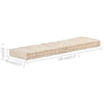 Palettenauflagen 2 Stk. Baumwolle Beige