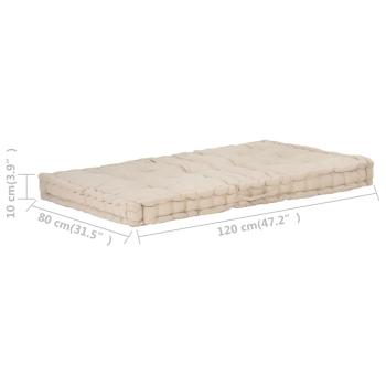 Palettenauflagen 2 Stk. Baumwolle Beige
