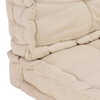 Palettenauflagen 2 Stk. Baumwolle Beige