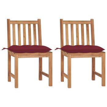 ARDEBO.de - Gartenstühle 2 Stk. mit Kissen Massivholz Teak