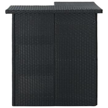 4-tlg. Gartenbar-Set mit Kissen Poly Rattan Schwarz